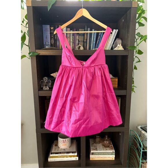 NWT For Love & Lemons Selena Mini Dress In Pink Size Small $249 MSRP - Picture 6 of 11